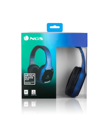 NGS Artica Sloth Auricolare Con cavo e senza cavo A Padiglione Musica e Chiamate Bluetooth Nero, Blu