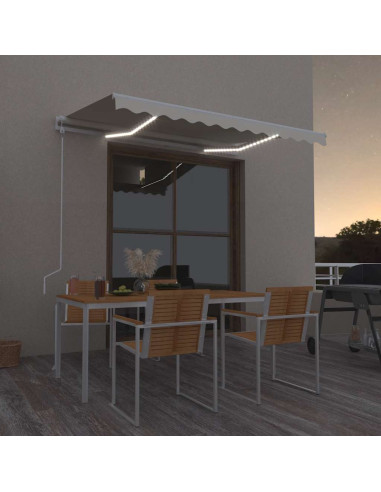 Tenda Automatica con Sensore Vento e LED 300x250 cm Crema