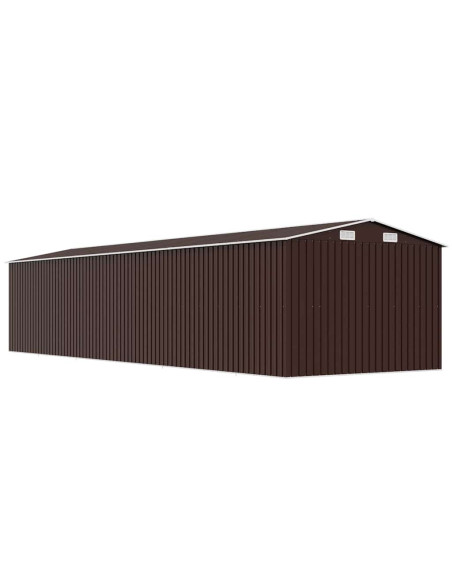 Capanno da Giardino Marrone 257x779x181cm in Acciaio Zincato