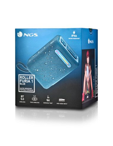 NGS ROLLER FURIA 1 Altoparlante portatile stereo Blu 7 W