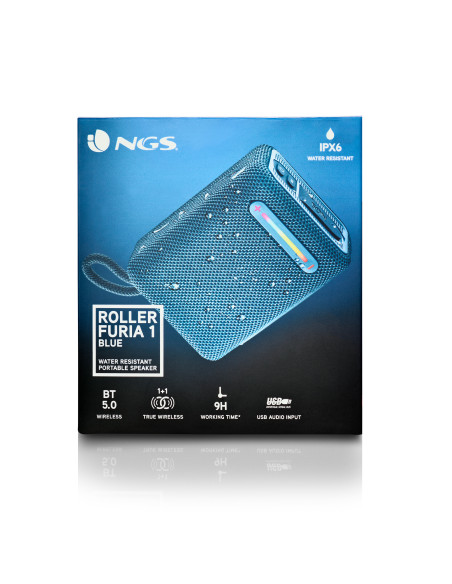NGS ROLLER FURIA 1 Altoparlante portatile stereo Blu 7 W