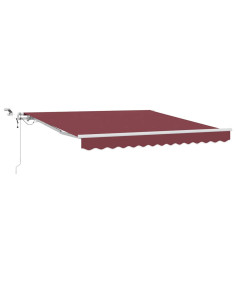 Tenda da Sole Retrattile Automatica con LED Bordò 300x250 cm 2