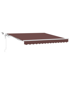 Tenda da Sole Retrattile Automatica con LED Marrone 300x250 cm 2
