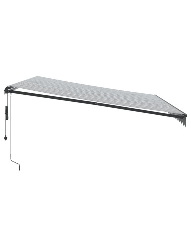 Tenda Retrattile Automatica LED Antracite e Bianco 450x350 cm