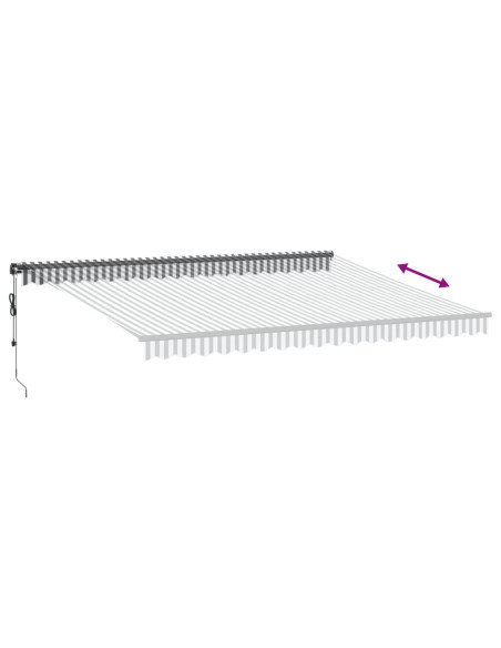 Tenda Retrattile Automatica LED Antracite e Bianco 450x350 cm