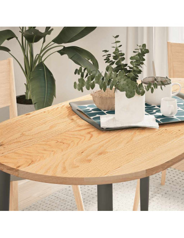 Piano per Tavolo 120x60x2 cm in Rovere Massello Ovale