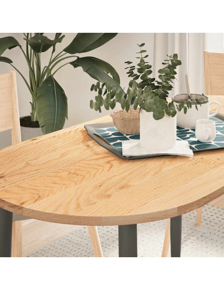 Piano per Tavolo 120x60x2 cm in Rovere Massello Ovale