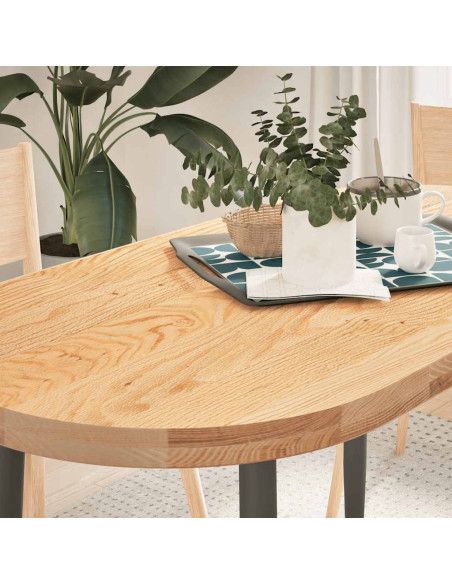 Piano per Tavolo 120x60x4 cm in Rovere Massello Ovale