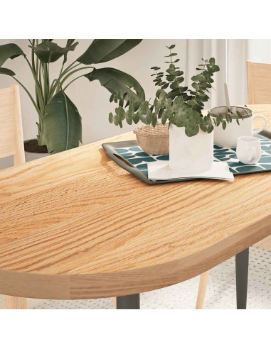 Piano per Tavolo 140x60x4 cm in Rovere Massello Ovale