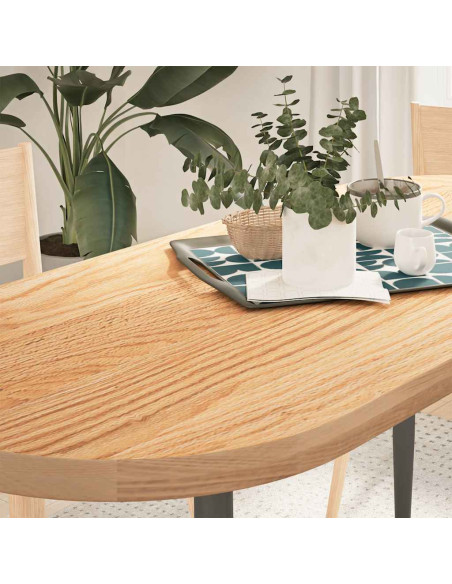 Piano per Tavolo 140x60x4 cm in Rovere Massello Ovale