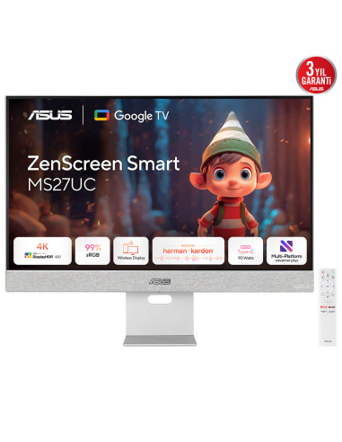 ASUS ZenScreen Smart Monitor MS27UC Monitor PC 68,6 cm (27") 3840 x 2160 Pixel 4K Ultra HD LCD Grigio