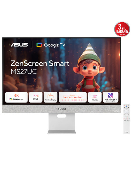 ASUS ZenScreen Smart Monitor MS27UC Monitor PC 68,6 cm (27") 3840 x 2160 Pixel 4K Ultra HD LCD Grigio