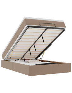 Struttura Letto Pouf con Materasso 120x190 cm Similpelle 2