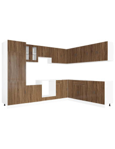 Set Mobili da Cucina 14 pz Porto Rovere Marrone in Truciolato 2