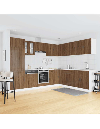 Set Mobili da Cucina 14 pz Porto Rovere Marrone in Truciolato