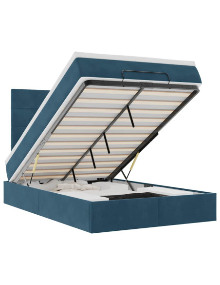 Struttura Letto Pouf con Materassi 120x190 cm Velluto