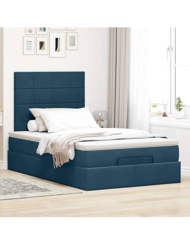 Struttura Letto Pouf con Materassi 120x190 cm Velluto