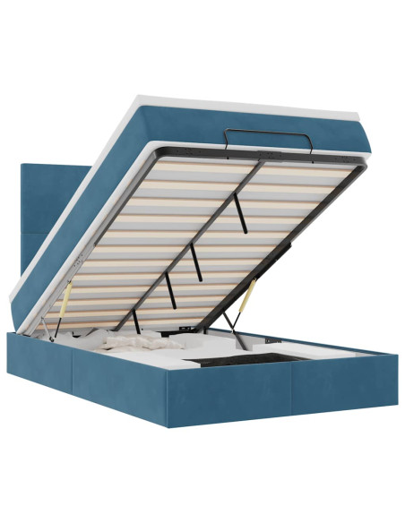 Struttura Letto Pouf con Materassi 120x190 cm Velluto