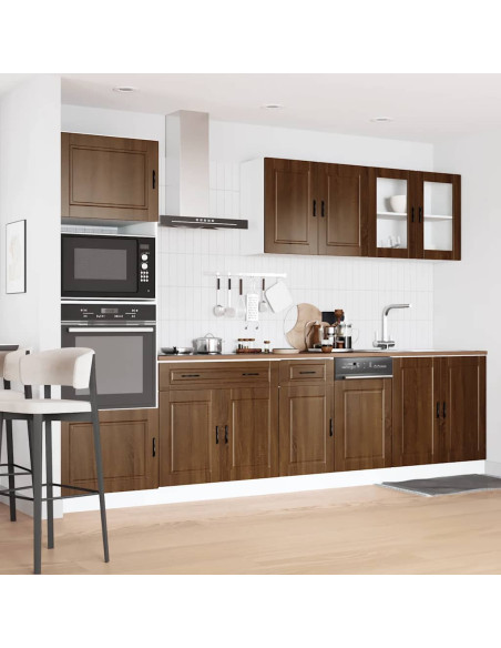 Set Mobili da Cucina 7 pz Porto Rovere Marrone in Truciolato