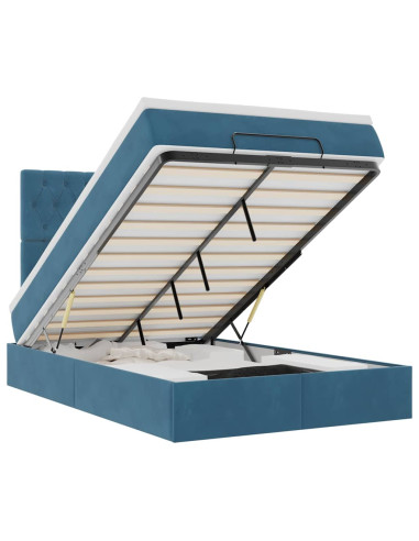 Struttura Letto Pouf con Materassi 120x190 cm Velluto