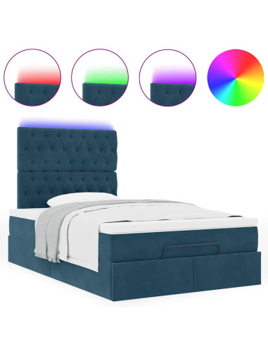 Struttura Letto Pouf con Materassi 120x190 cm Velluto