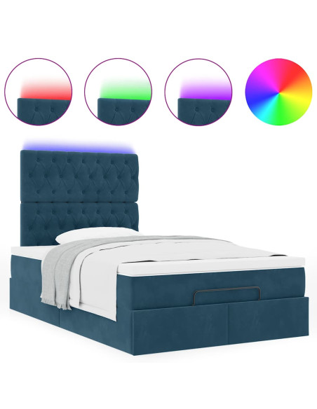 Struttura Letto Pouf con Materassi 120x190 cm Velluto