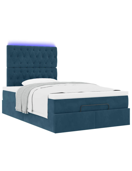 Struttura Letto Pouf con Materassi 120x190 cm Velluto