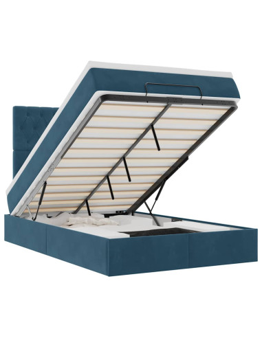 Struttura Letto Pouf con Materassi 120x190 cm Velluto