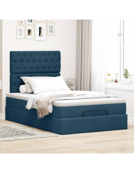 Struttura Letto Pouf con Materassi 120x190 cm Velluto