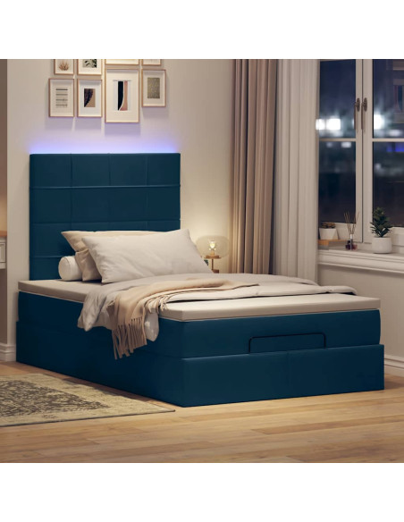 Struttura Letto Pouf con Materassi 120x190 cm Velluto