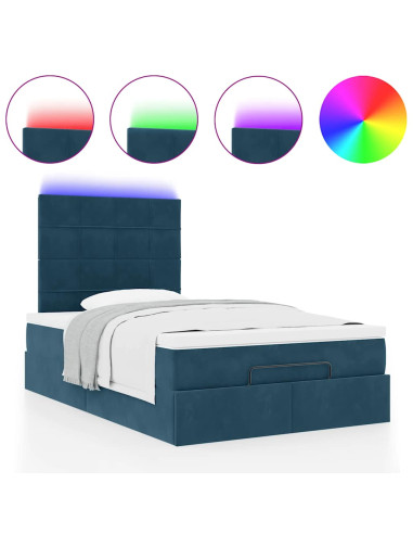 Struttura Letto Pouf con Materassi 120x190 cm Velluto