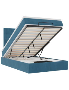 Struttura Letto Pouf con Materassi 120x190 cm Velluto 2