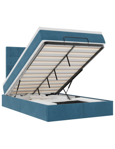 Struttura Letto Pouf con Materassi 120x190 cm Velluto