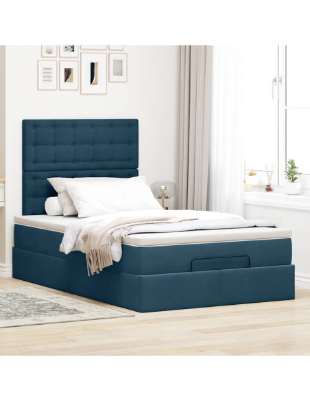 Struttura Letto Pouf con Materassi 120x190 cm Velluto