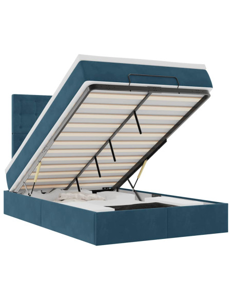 Struttura Letto Pouf con Materassi 120x190 cm Velluto