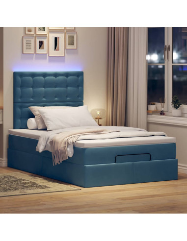 Struttura Letto Pouf con Materassi 120x190 cm Velluto