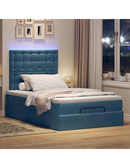 Struttura Letto Pouf con Materassi 120x190 cm Velluto