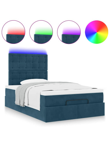 Struttura Letto Pouf con Materassi 120x190 cm Velluto