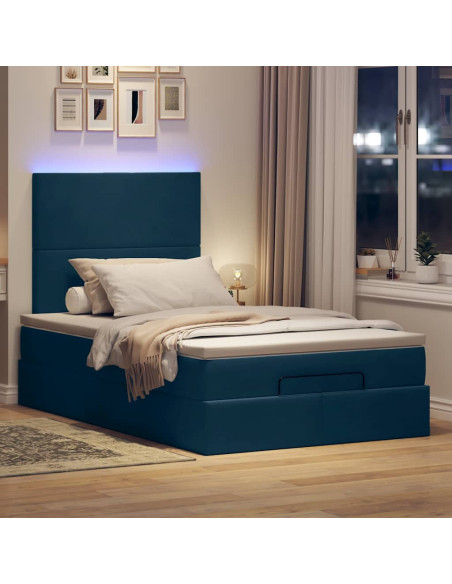 Struttura Letto Pouf con Materassi 120x190 cm Velluto