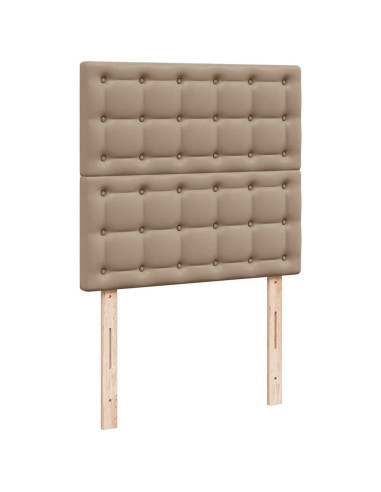 Pouf Letto con Materassi e LED Cappuccino 180x200cm Similpelle