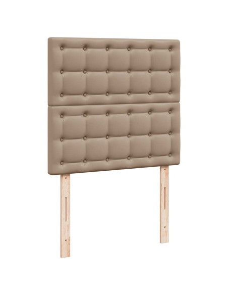 Pouf Letto con Materassi e LED Cappuccino 180x200cm Similpelle