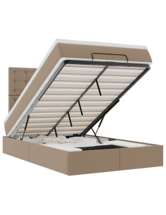 Struttura Letto Pouf con Materasso 120x190 cm Similpelle 2