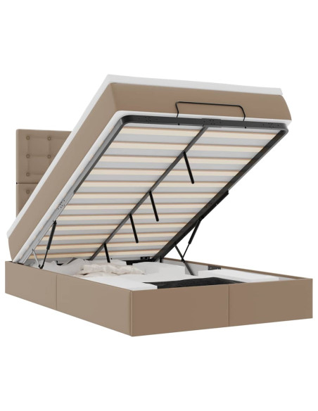 Struttura Letto Pouf con Materasso 120x190 cm Similpelle