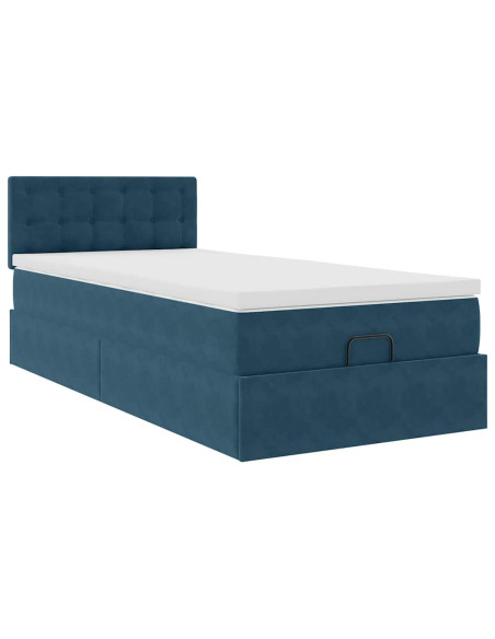 Struttura Letto Pouf con Materasso 80x200 cm Velluto