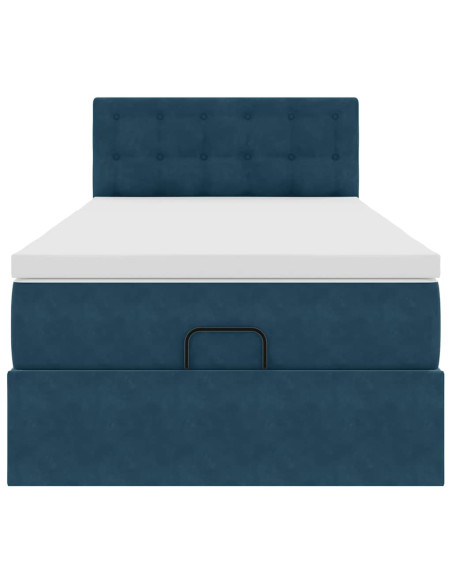 Struttura Letto Pouf con Materasso 80x200 cm Velluto