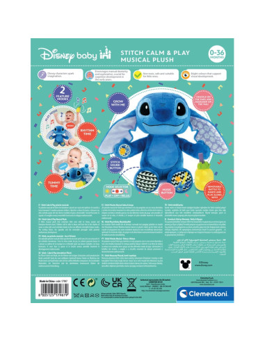 Clementoni Disney Baby Stitch Calm & Play Musical Plush