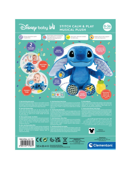 Clementoni Disney Baby Stitch Calm & Play Musical Plush