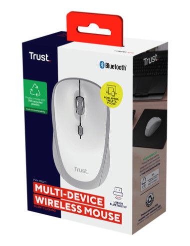 Trust Yvi+ mouse Universale Ambidestro RF senza fili + Bluetooth Ottico 1600 DPI