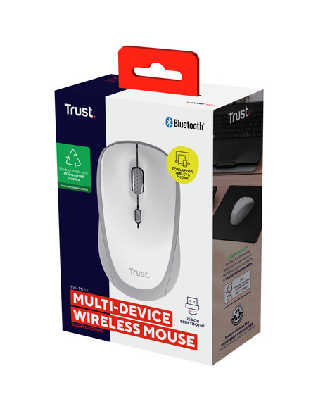 Trust Yvi+ mouse Universale Ambidestro RF senza fili + Bluetooth Ottico 1600 DPI