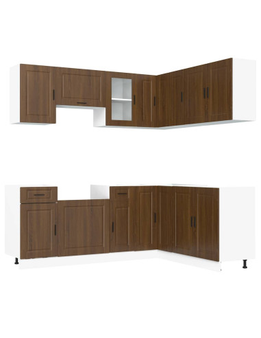 Set Mobili da Cucina 11 pz Porto Rovere Marrone in Truciolato